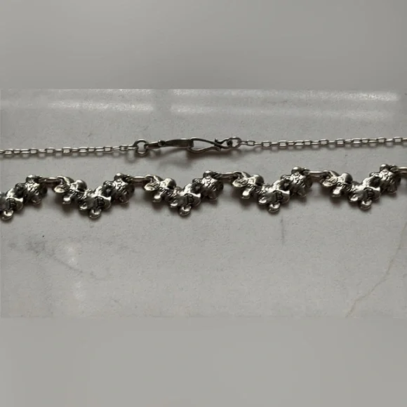 Sterling Silver Plumeria Necklace 26” - Picture 10 of 16